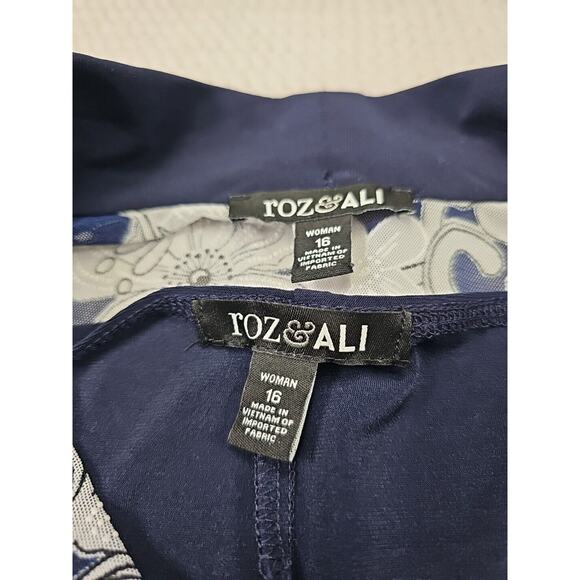 Roz & Ali Dress Womens 2X Dress With Over Shawl Cardigan & Necklace - Picture 6 of 8